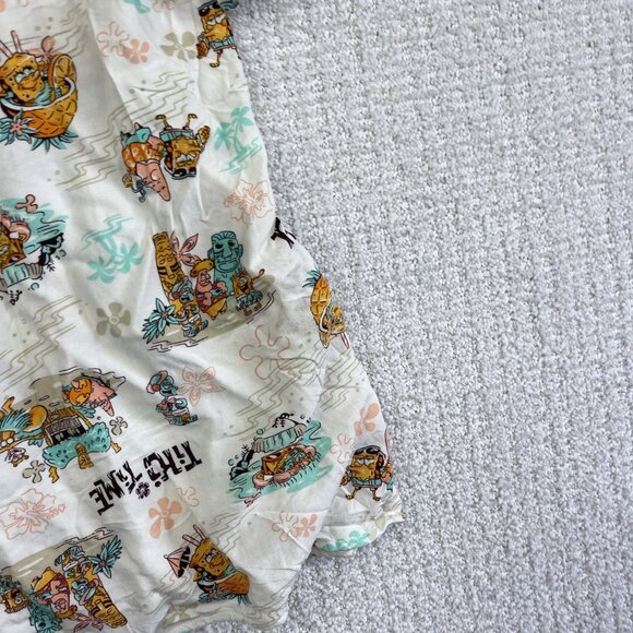 Nickelodeon SpongeBob Squarepants Summer Tropical Hawaiian Shirt Mens Size S - Picture 13 of 15